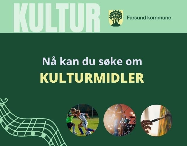 Plakat med teksten «Nå kan du søke om kulturmidler». - Klikk for stort bilde